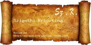 Szigethi Krisztina névjegykártya