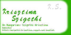 krisztina szigethi business card